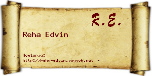 Reha Edvin névjegykártya